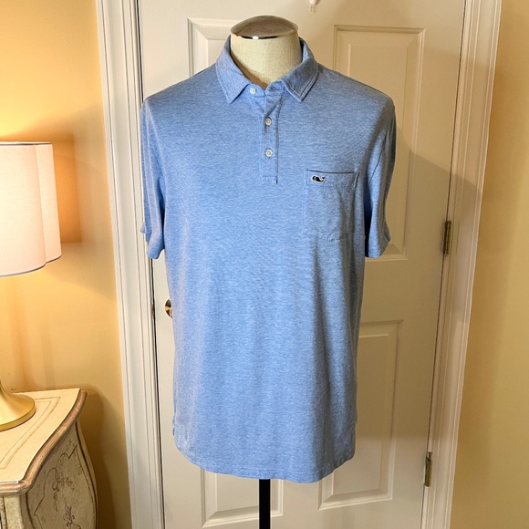 EUC Men's Vineyard Vines Edgartown Blue Polo Shirt Size MEDIUM - Picture 1 of 3